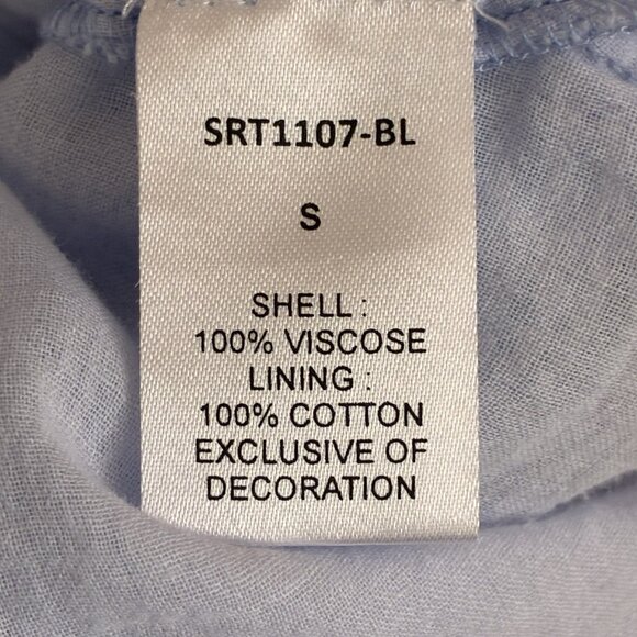 THML Santo Dress Womens Small Blue Tiered Spaghetti Straps Coastal Peasant Boho - Picture 8 of 11